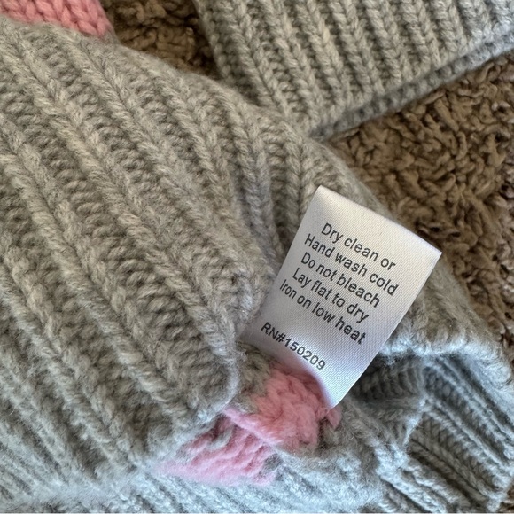 NWT La Ligne Marin Sweater Gray and Pink Striped Crew Neck - Picture 7 of 8